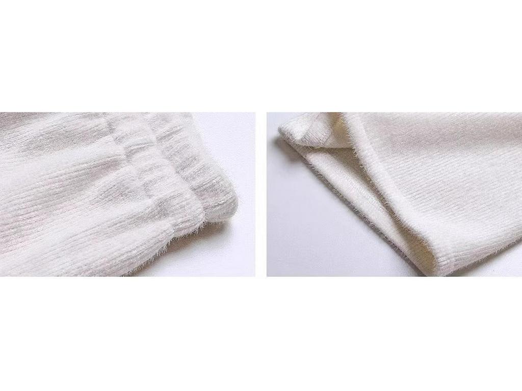 Маленькие Супермягкие Трикотажные Брюки Клеш из Норки - Пушистые Женские Осенне-Зимние Повседневные Брюки