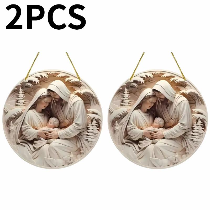 1-6PCS Rustic Christmas Door Hanging Sign Creative Home Decoration Wooden Plaque for Wall Window Porch Garden Party Holiday Gift