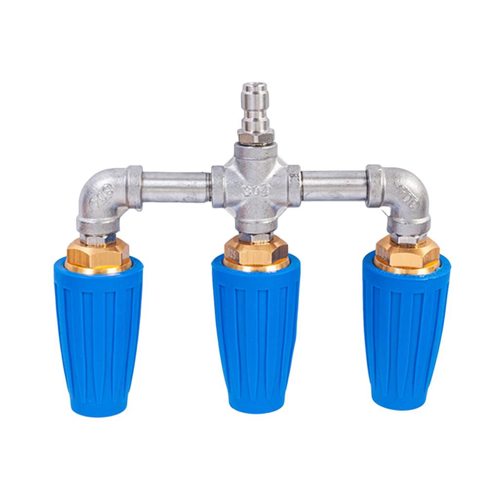 3 in 1 360 Degree Rotating Turbo Nozzle with 1/4 Inch Quick Connection Rotating Pressures Washer Tips for Garden Car Concrete