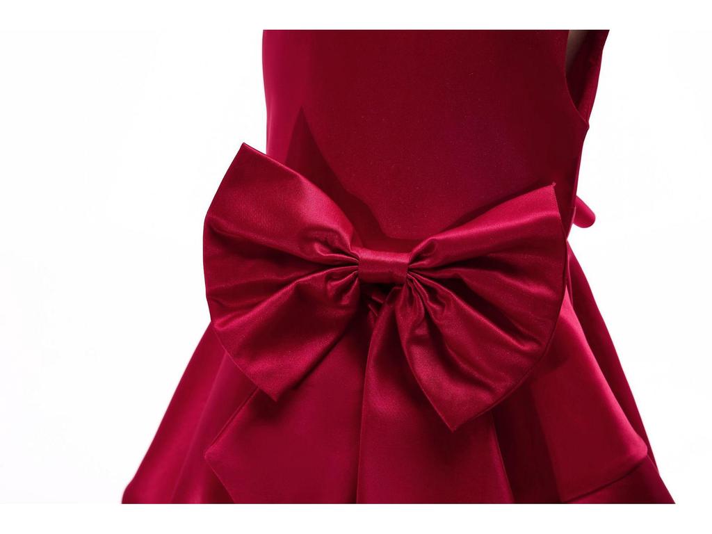 Красное платье принцессы для выступлений средней длины для девочек