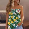 Летние топы-трубы для женщин, милая сексуальная футболка без рукавов с открытыми плечами и цветочным принтом