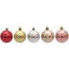 6pcs Colorful Star Christmas Balls Set Shatterproof Xmas Tree Pendants  Merry Christmas Decoration