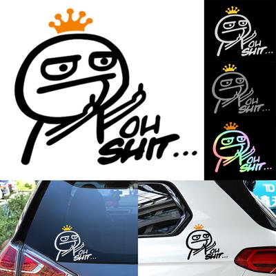 1 шт., автомобильная мультяшная JDM, забавная светоотражающая виниловая наклейка на средний палец, наклейка на мотоцикл, Стайлинговый декор, внешние аксессуары