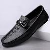 Fashiongenuine Leather Men Casual Shoe Crocodile Pattern Fashion Luxury Brand Mens Loafers Moccasins Breathable Black Driving Shoes Men