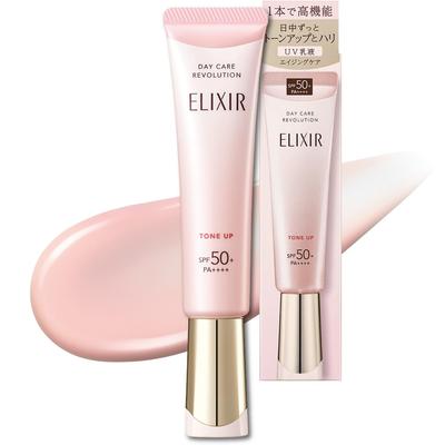 ELIXIR Day Care Revolution Tone Up UV SPF50+ PA++++ 35 г Утренняя эмульсия и база под макияж Shiseido Япония