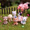 Realistic Puppy Miniature Figurines Cute Animals Dog Ornaments Mini Resin Dogs Terrarium Crafts