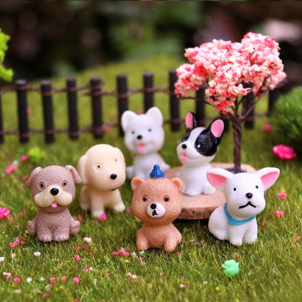 Realistic Mini Resin Dogs Home Decor Dog Ornaments Puppy Miniature Figurines Terrarium Crafts