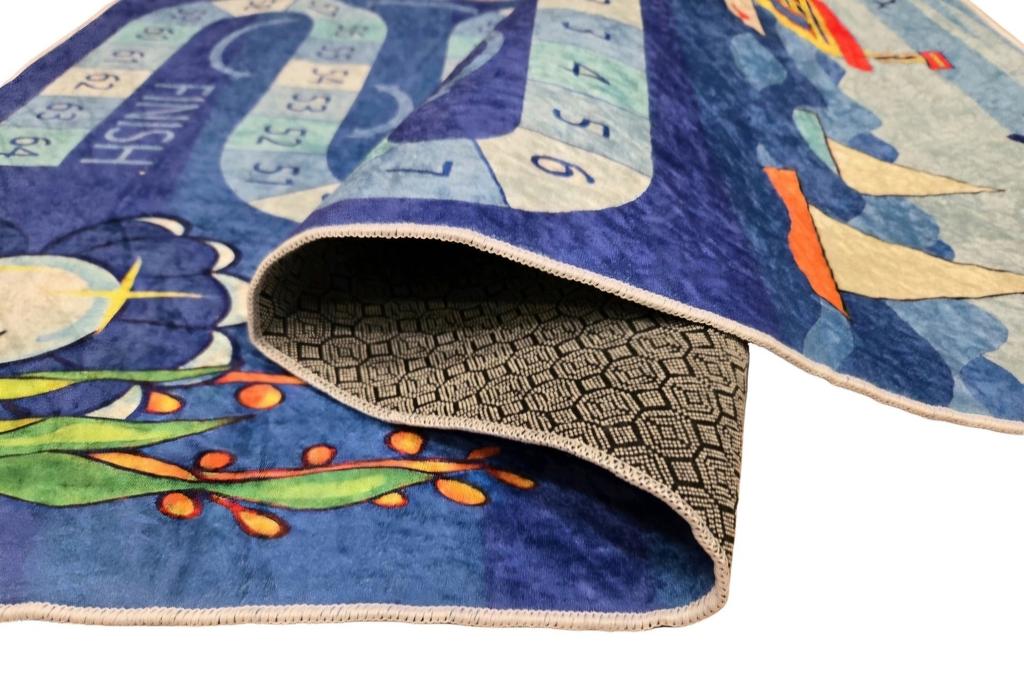 Tapis chambre enfant 80x150 cm Polyester Jeu Marin