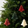 Christmas Paper Honeycomb Edge Honeycomb Tree Ornaments 3D Mini Glitter Ornament Vintage Hanging Paper