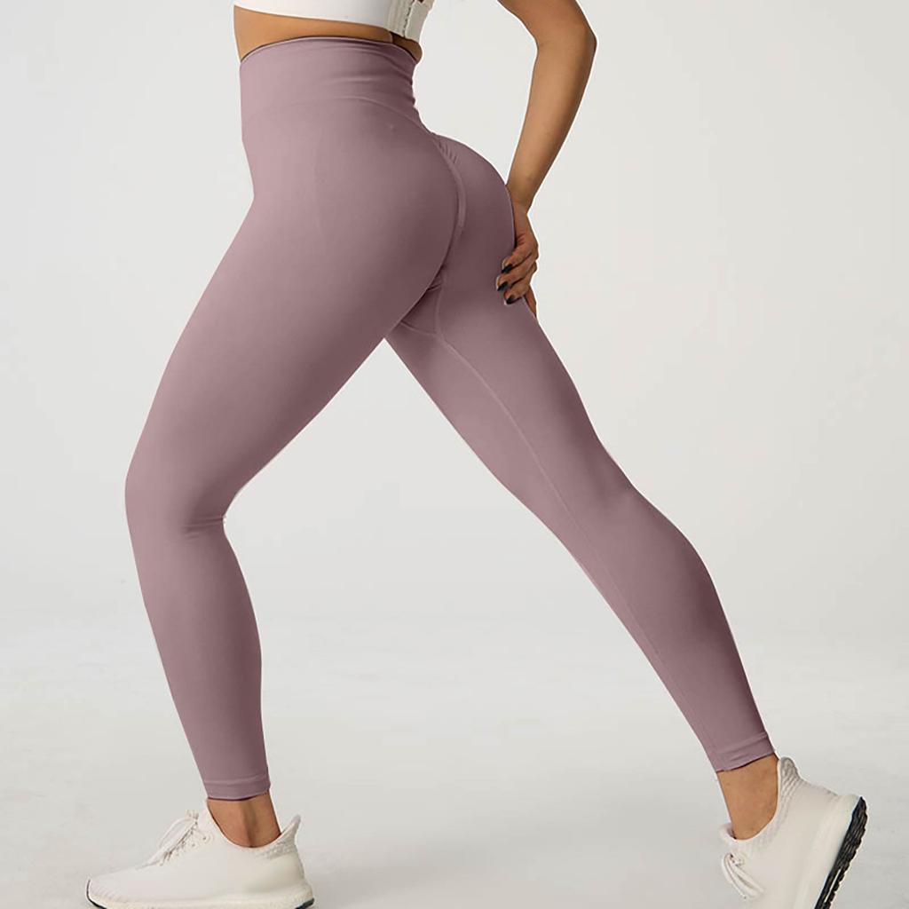 Women's Fashion Solid Color Yoga Pants High Waisted Skinny Sweatpants Fitness Pants