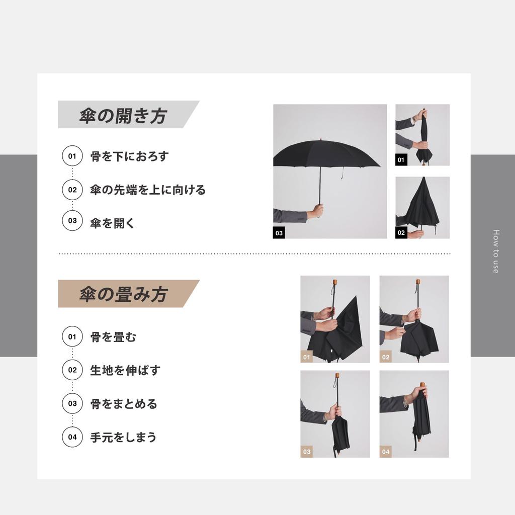 Okamoto Harajuku Store Folding Umbrella for Men and Traditional Navy Women, Durable, 8-Rib, Lightweight, Two-Stage, 60cm,