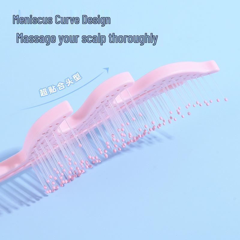 Расческа для массажа кожи головы в форме пламени: Полая конструкция для гладких, пышных волос, подходит для влажного и сухого использования