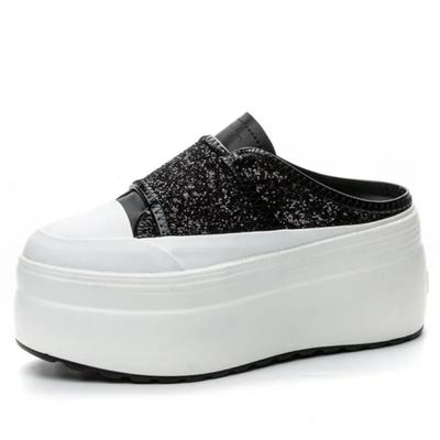 Модные женские босоножки из искусственной микрофибры 8 см 2024 года, шикарные туфли высокого бренда на осенней платформе, модные летние туфли-лодочки на танкетке