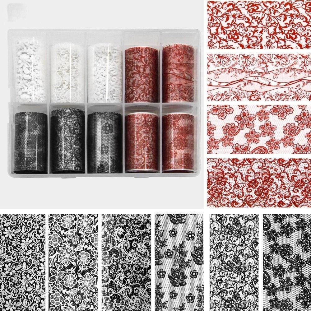 Black White Nail Foils Lace Design Nail Art Stickers Professional Nail Stickers  Nail Decoration