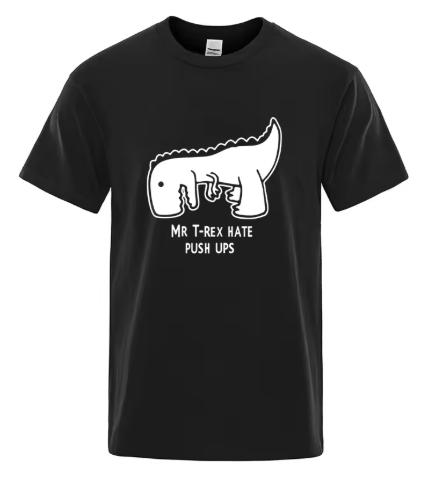 Unisexs High Quality Cotton Funny Casual Dinosaur Design Printing Cool Oneck for Unisex Tshirt Male Tees Shirts Unisex Tops Breathable