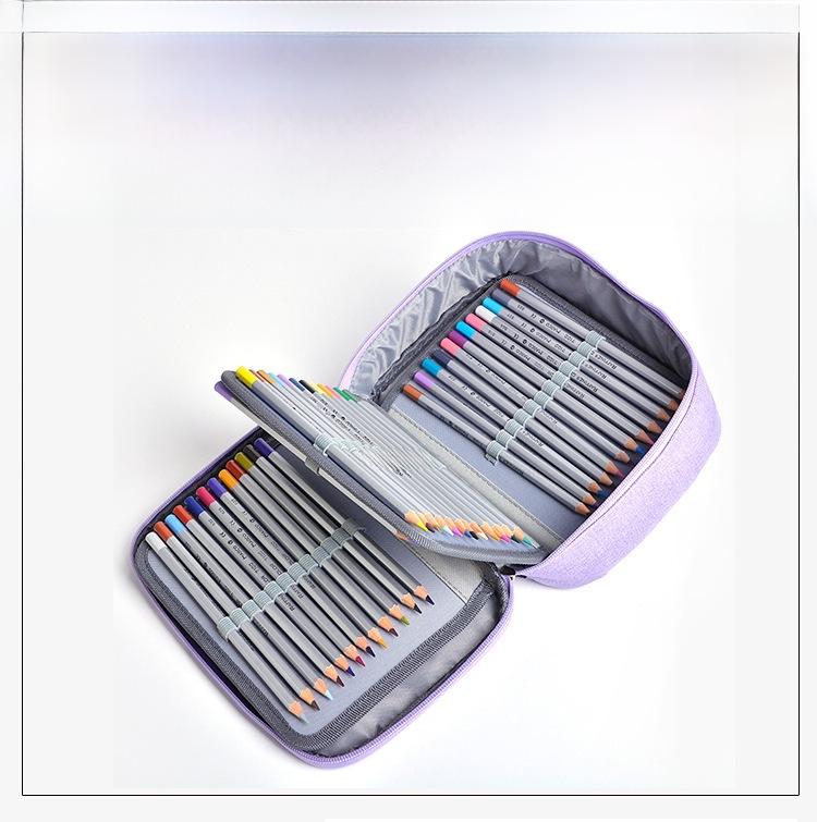 Водонепроницаемый пенал для карандашей 72 цветов - 120 отверстий, большая вместимость, со съемными секциями для рисования и канцелярских принадлежностей