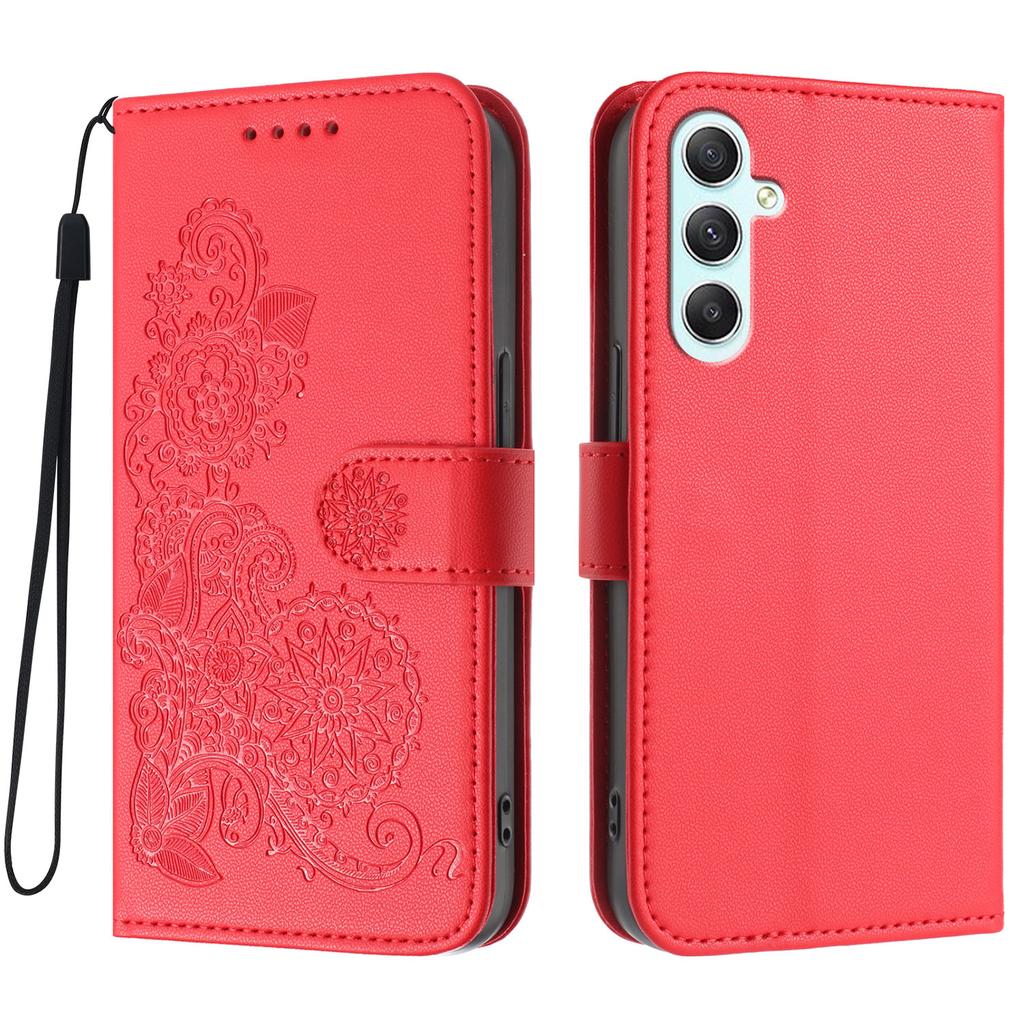 For Samsung Galaxy A35 5G Phone Cases Mandala Flower Leather Wallet Mobile Cover with Strap