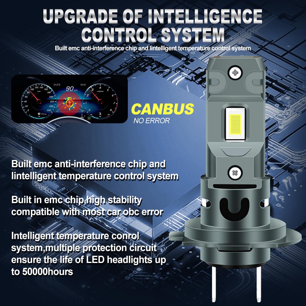 2 шт. 20000 лм H7 светодиодные лампы для фар 60 Вт мини беспроводные CSP автомобильные фары с вентилятором авто диодные лампы H7 турбо светодиодные автомобильные огни Canbus 12 В 6500 К белый
