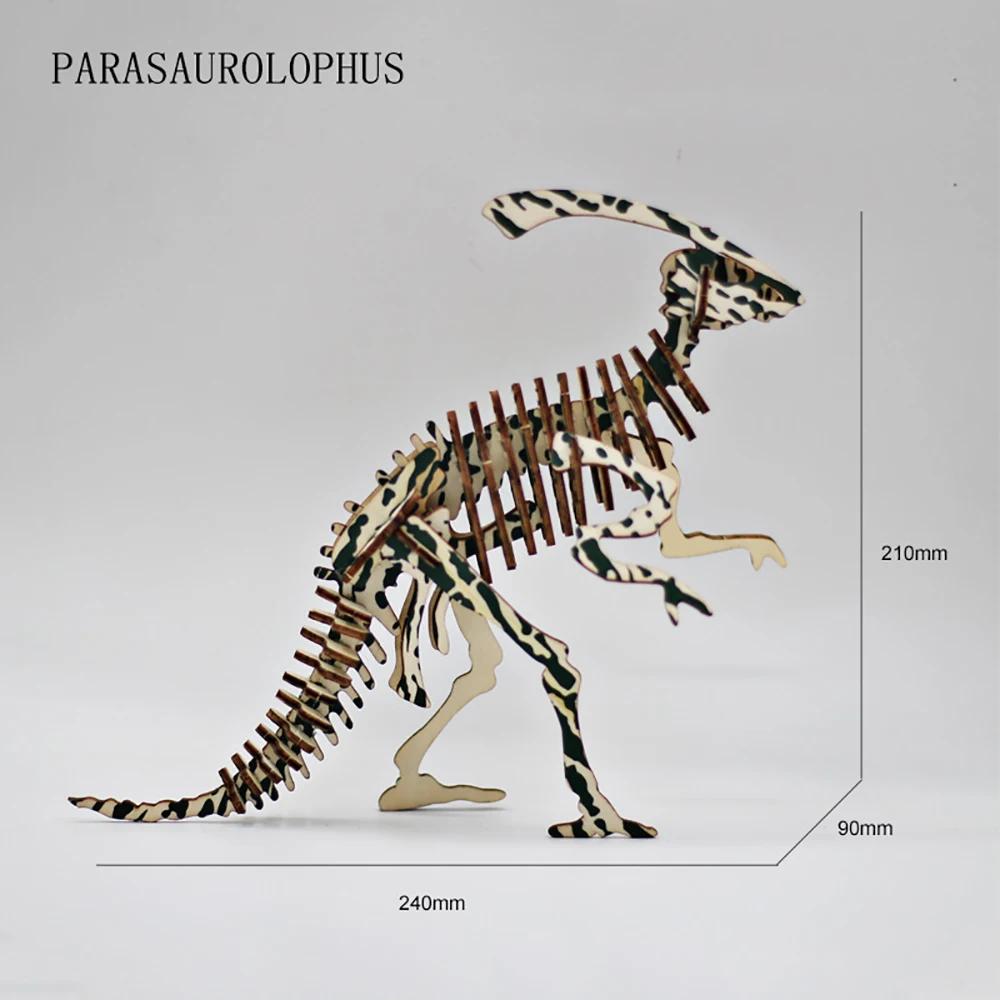 3D трехмерный деревянный пазл детский пазл с животными модель своими руками ручной динозавр интеллект игрушка пазл