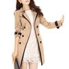 Women Trench Coat OL Commuter Style Double Breasted Color Matching Windbreaker Autumn Winter Long Overcoat Streetwear