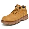 Зимние популярные мужские кожаные ботинки с большой головой, короткие ботинки из свиной кожи, мужские ботинки из ревеня, бархатные термообработанные ботинки