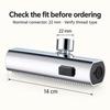Wide Waterfall Faucet Attachment with Three Spray Modes, Silver