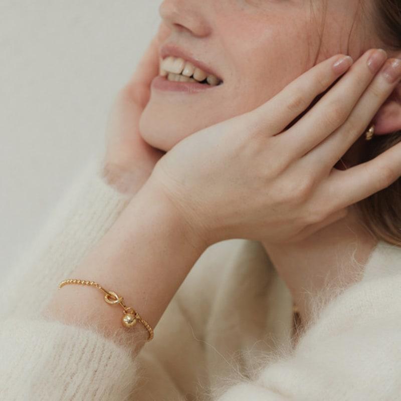 TATIANA (925 Silver) Knotted Ball Chain Bracelet BR1793