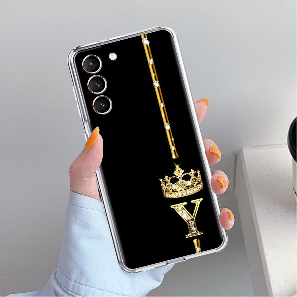 Прозрачный чехол MRPZ с розовым золотом и 26 буквами для Samsung Galaxy S22 S20 FE S21 S10 S9 Plus Note 20 Ultra 10 Lite из мягкого ТПУ-чехла для телефона