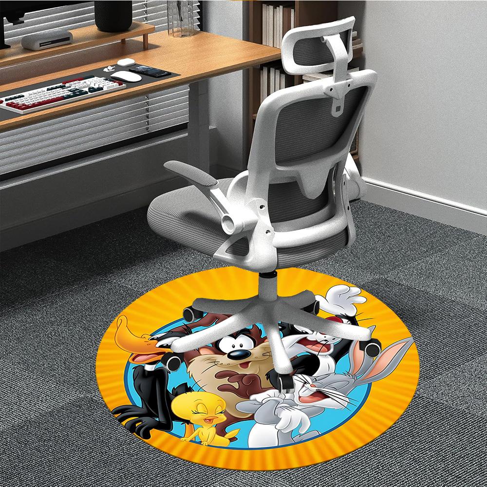 1pc Looney Tunes Office Round Area Rug, Under Office Chairs Bedroom Living Room Home Decor, Room Decoa1016168