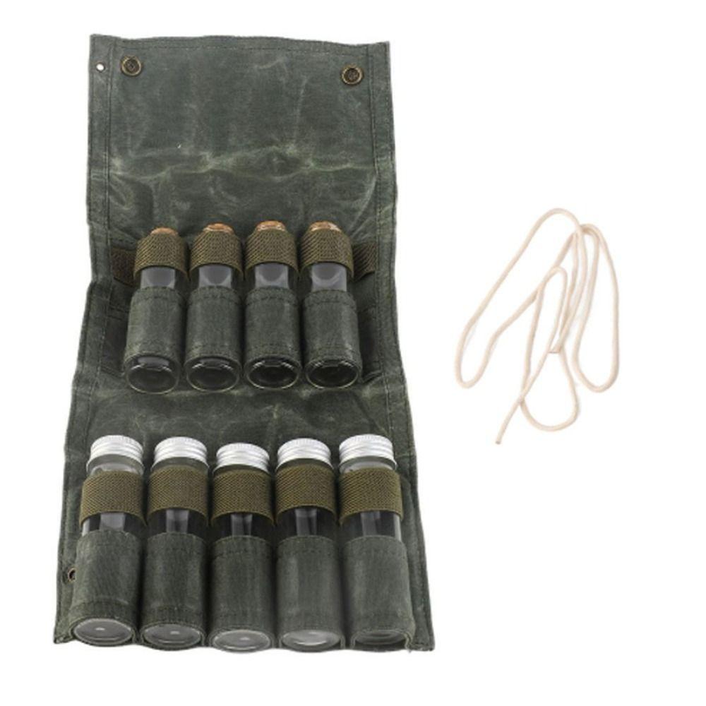 9 Pcs Multipurpose Portable Spice Bag Canvas Spice Container Travel Spice Kit Camping Cooking