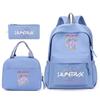 Anime Cartoon Peripheral Three-Piece Set, School Bag, Primary And Secondary School Student Backpack, College Meal Bag, Casual Pencil Bag