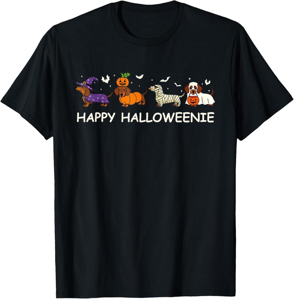 Weiner Dog Witch Happy Halloweenie Cute Halloween Dachshund unisex T-Shirt