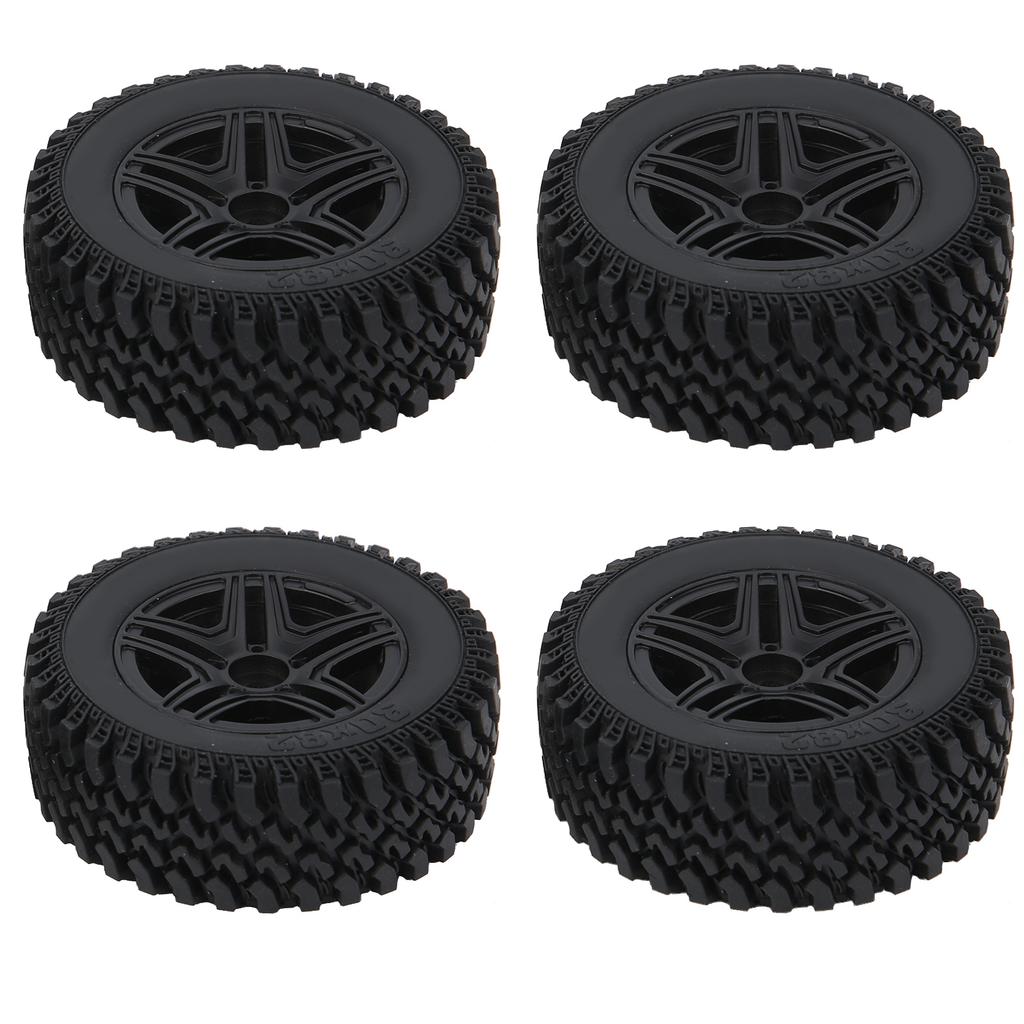 4PCS RC Metal Wheel Hub with Rubber Tire Set Fit for MN86K 1 12 RC Car Upgrade PartsBlack