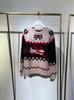 2025 Winter Loose Casual Color Block Cartoon Christmas Puppy Knitwear