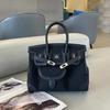 Leather Women's Bag with Canvas Fashion Platinum Bag Insert Bag Polka Point Shoulder Strap Handheld One Shoulder Diagonal Cross Women's Bag