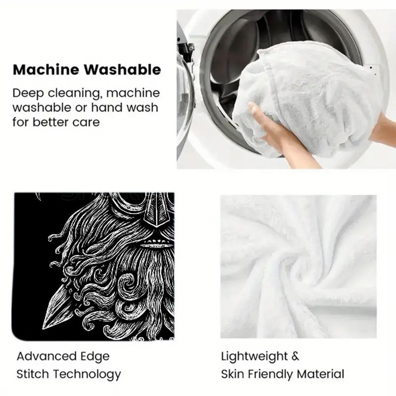 Odin Viking Warrior 2D Flat Pattern Flannel Blanket High quality All Seasons Warmth and Comfort Perfect for Christmas Gifts.