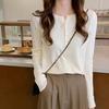 Slim Fit Base Layer Top for Women Spring White Sweater Inner Wear Niche Design Knit T-shirt Top