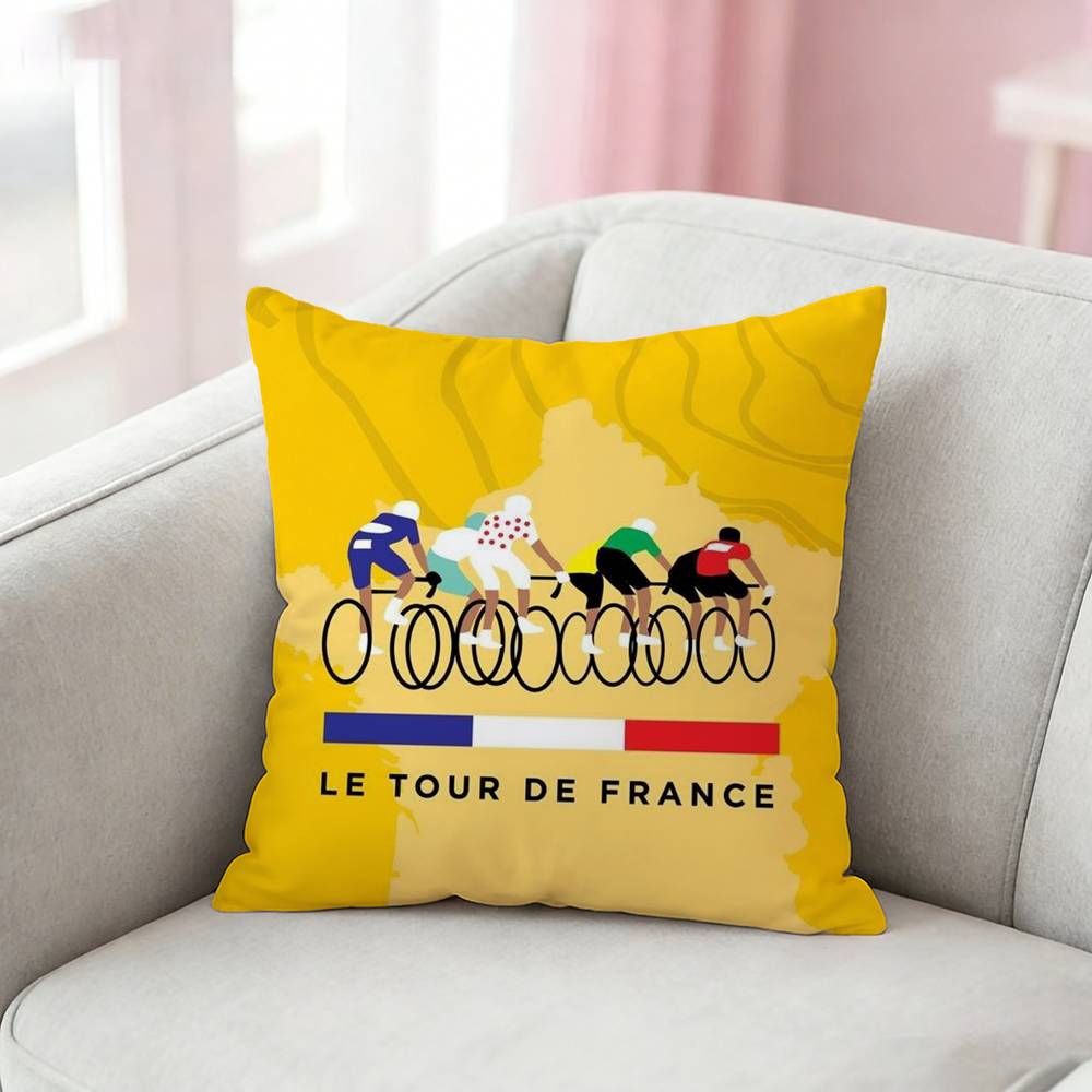 TTour de France Bike Pillow Case Cushion Cover Throw Pillow Case For Car Sofa