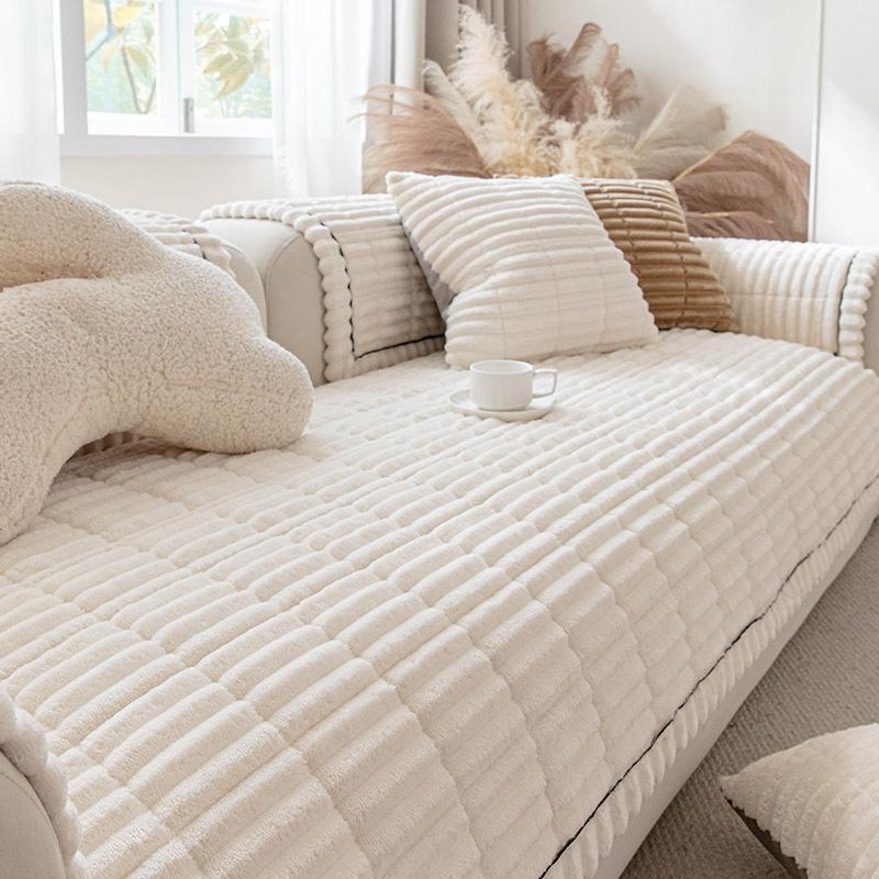 Light Luxury 2026 New Flannel Sofa Cushion Autumn Winter Thickened Seat Cushion Non-slip Sofa Cover Nordic Style Straight Row