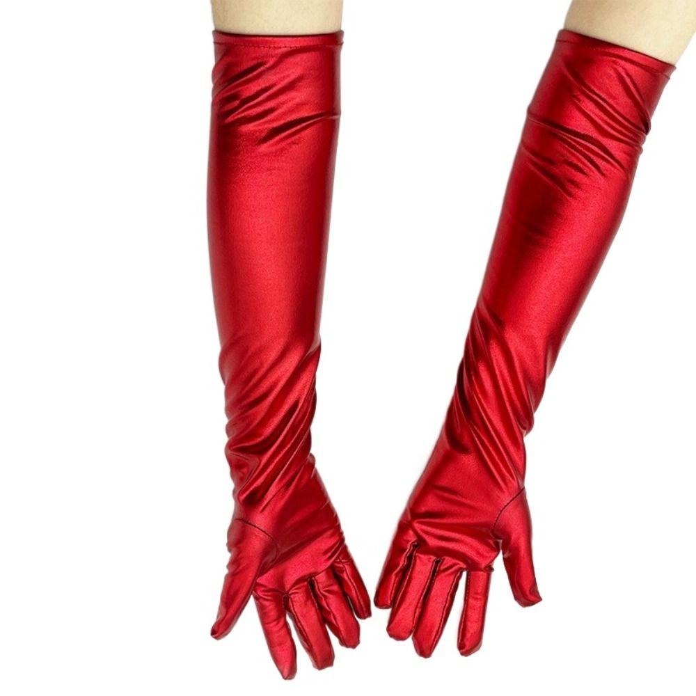 Punk Leather Gloves Hip-pop Etiquette Mittens Cute Long Gloves Girl