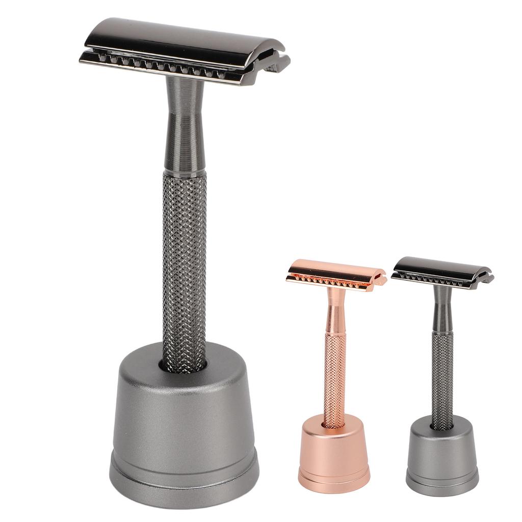 Набор для бритья Double Edge с подставкой для лезвий Precision Grooming Metal Non Slip Handle Retro Manual Shavin