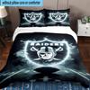 3PCS Rai-ders Football Legacy 3pcs Bedding,Including 3PCS Duvet Cover And 2pcs Pillowcases Perfect for Christmas,Ideal for Bedroom, Dormitory