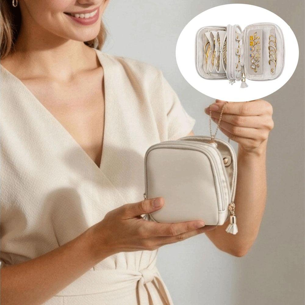with Zipper Jewelry Organizer Large Capacity Storage Bag for Rings/Necklace/Earrings