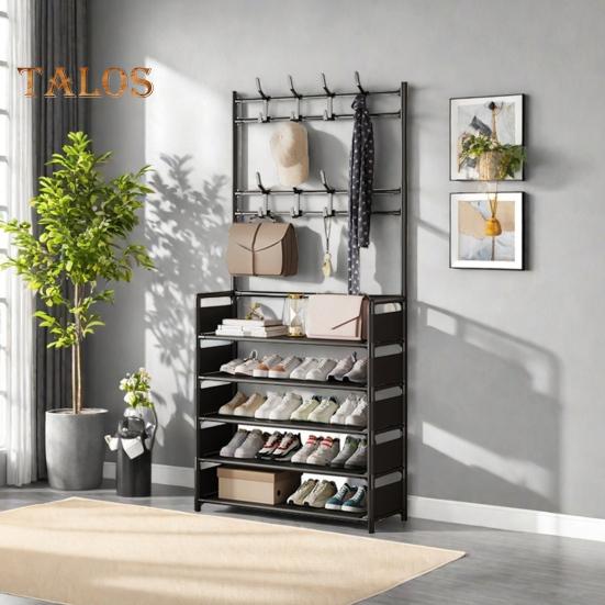 Multi-Layer Shoe Rack Doorway Clothes Hanger High Stability Simple Installation Shoes Shelf Floor-Standing Storage Rack