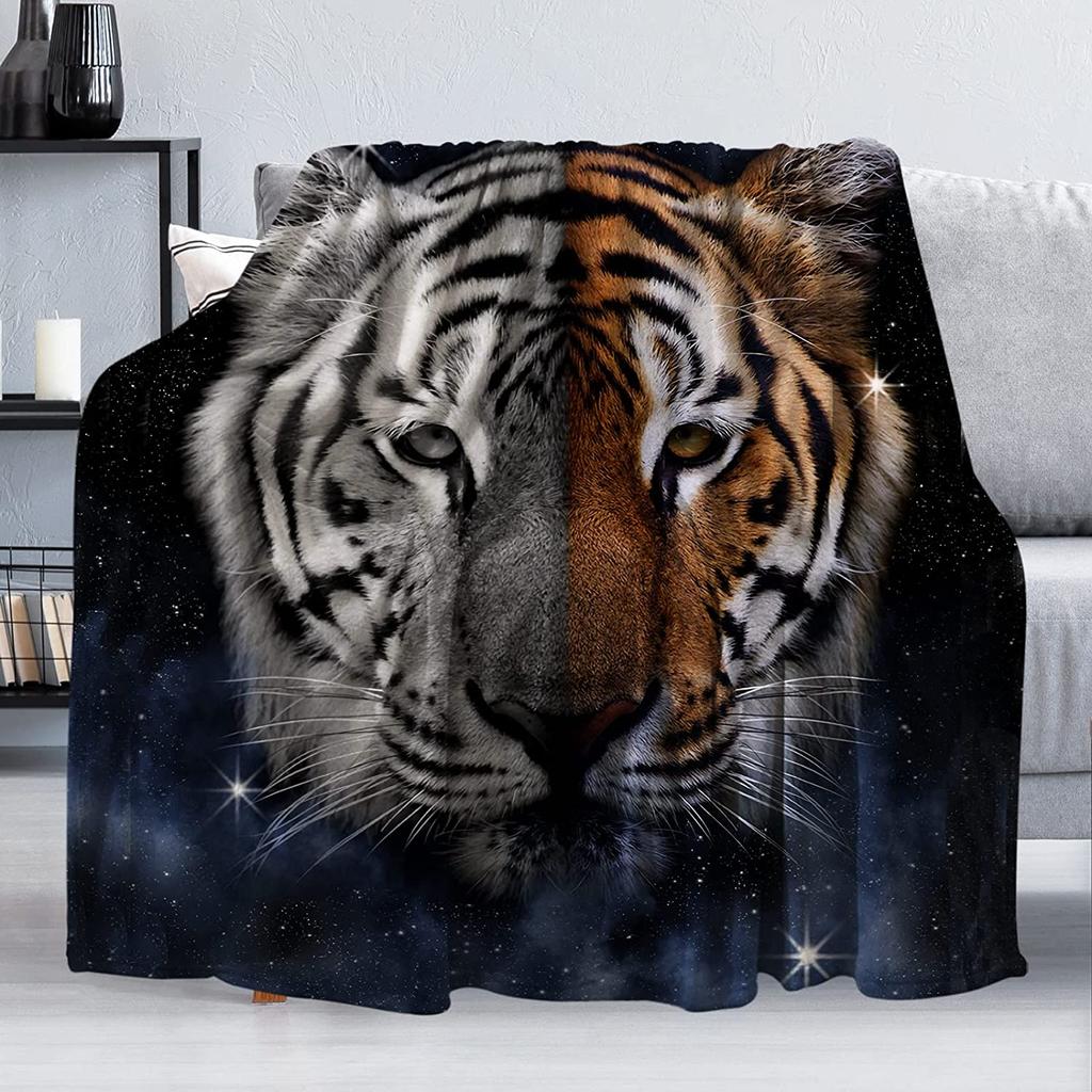 Одеяло с изображением тигра для детей, девочек-подростков и взрослых, зимнее теплое толстое фланелевое одеяло с животным принтом, мягкое комфортное постельное белье для кровати, дивана