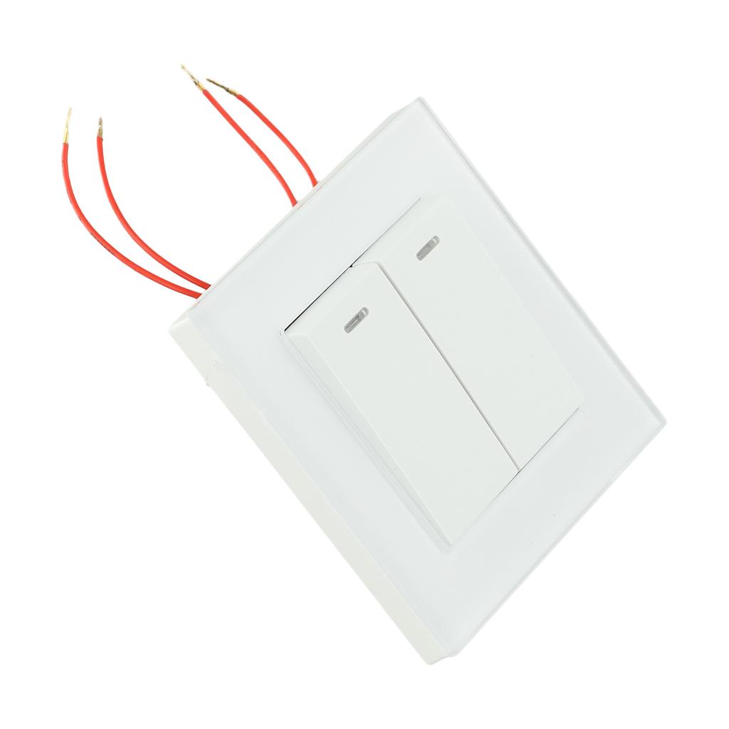 Настенный выключатель с открытым двойным управлением, панель из закаленного стекла типа 82, скрытый настенный двухпозиционный двойной выключатель, электропитание