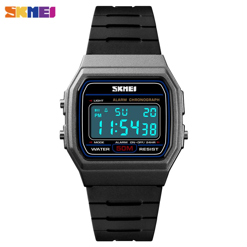 Skmei Часы для пар, модный циферблат, спортивные водонепроницаемые светодиодные часы с датой недели, цифровые повседневные наручные часы