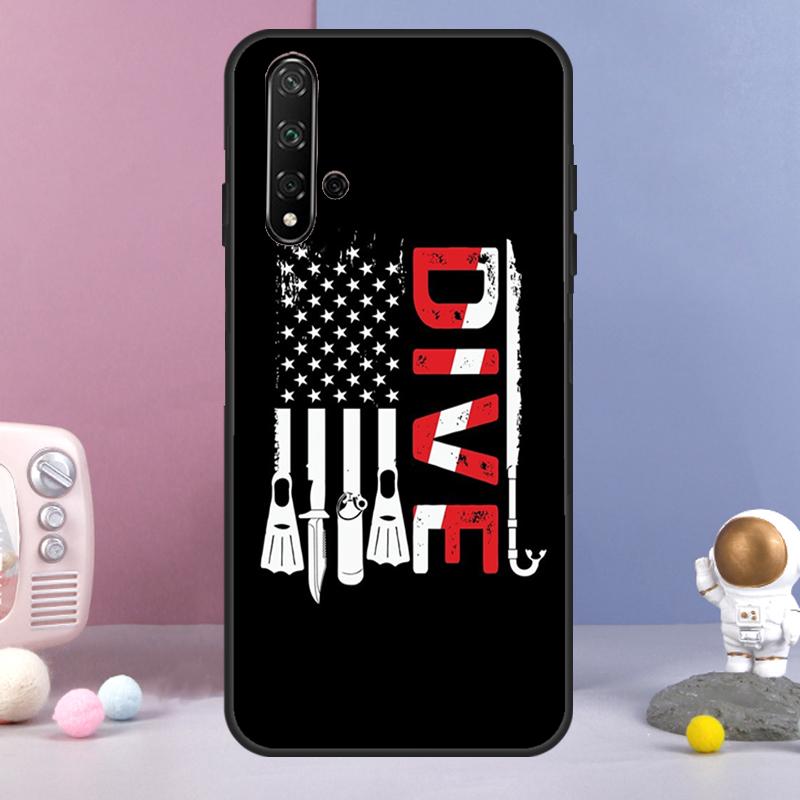 Чехол для Huawei Nova Y70 Y90 Y60 Y72 Y73 Y61 Y91 7i 8i 11i 12i 12s 9 10 SE P20 P30 P40 Lite с изображением дайвера для подводного плавания