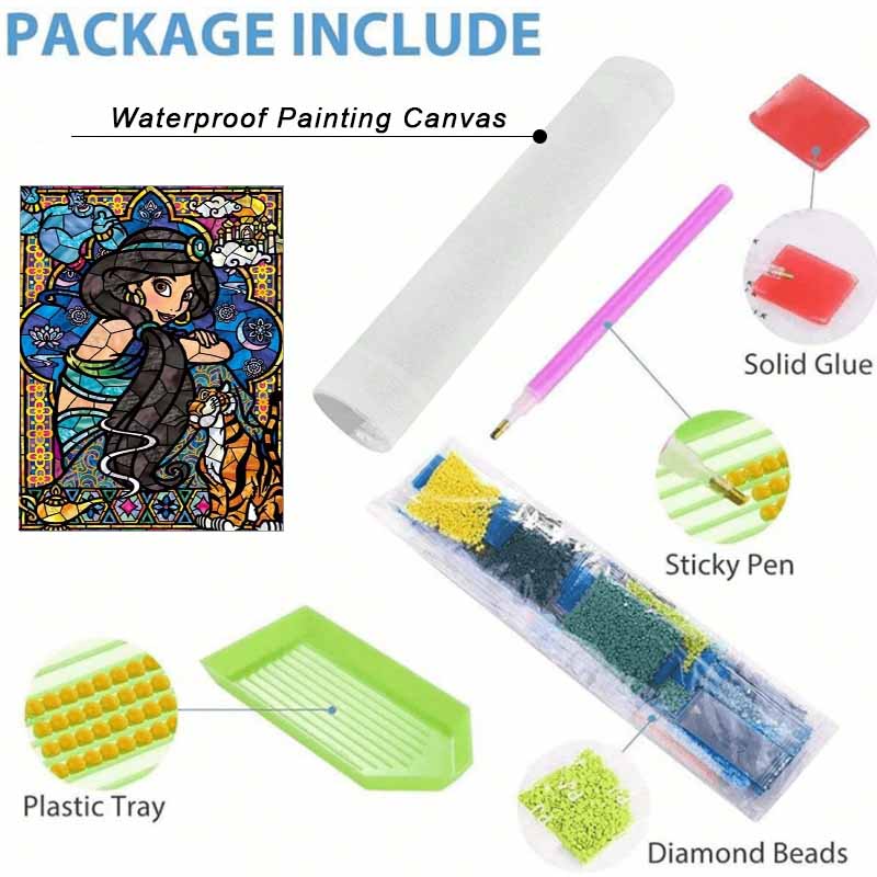 Disney Diamond Painting 5D Handmade DIY Jasmine Aladdin Diamond Stickers Home Room Decorations Gifts