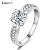 Lindon Classic Copper Alloy Zircon Ring Ladies Jewelry Wedding Promise Party Gift